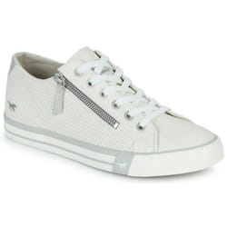 Baskets basses Mustang Femme - Blanc - Lacets plats - Semelle plate