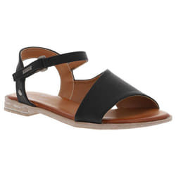 Nu-pieds talon plat Mustang Femme noir - Blanc - Noires - Basse - Plat