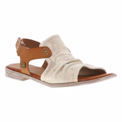 Nu-pieds Mustang Femme - Talon plat - Textile aspect jean - Couleur écru