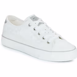 Baskets Mustang Femmes Blanc - Textile - Lacets - Confortable et Sportive