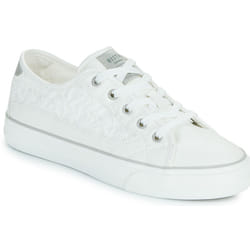 Baskets Mustang Femmes Blanc - Textile - Lacets - Confortable et Sportive