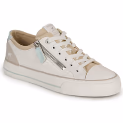Sneakers Femme - MUSTANG - 1272310 - Blanc Beige - Lacets - Talon Plat