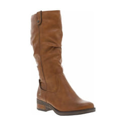 Bottes Femme - MUSTANG - Cognac - Haute - Talon Plat - Doublure Chaude