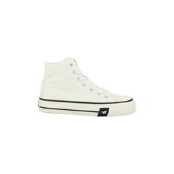 Baskets montantes blanches pour femme Mustang - Dessus/tige textile - Fermeture lacets