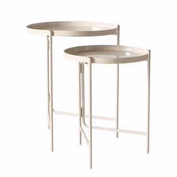 Boltze Drago, Table pour plantes, Forme arrondie, 3 pieds, Pliable, Beige