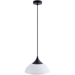 Paco Home - Suspension Lampe Salle à Manger Câble Textile 1,5 m Raccourcissable E27 Sans ampoules, Blanc-Noir