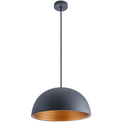 Paco Home - Suspension Lampe Suspendue Salle à Manger Cuisine Câble Textile 1,5 m Ø40,5cm Sans ampoules, Anthracite-Or