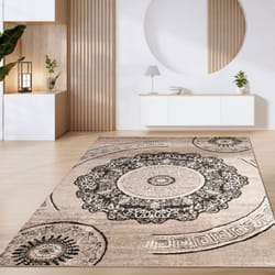 Paco Home - Tapis De Salon Poils Ras Tapis Vintage Motifs Modernes Géométriques Marron Beige 240x340 cm, Marron 8