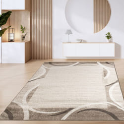Paco Home - Tapis De Salon Poils Ras Tapis Vintage Motifs Modernes Géométriques Marron Beige 160x220 cm, Marron 6