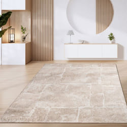 Paco Home - Tapis De Salon Poils Ras Tapis Vintage Motifs Modernes Géométriques Marron Beige 240x340 cm, Marron 5