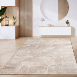 Paco Home - Tapis De Salon Poils Ras Tapis Vintage Motifs Modernes Géométriques Marron Beige 60x100 cm, Marron 5