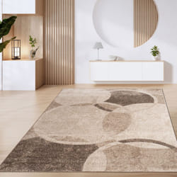 Paco Home - Tapis De Salon Poils Ras Tapis Vintage Motifs Modernes Géométriques Marron Beige 240x340 cm, Marron 4