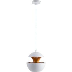 Paco Home - Suspension Salle à Manger Câble Textile 1,5 m Raccourcissable Lumière Indirecte Or blanc, Ø20 cm