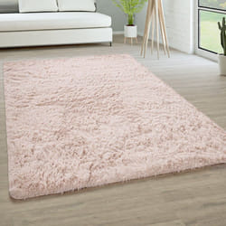 Paco Home - Tapis De Salon Poils Longs Fausse Fourrure Shaggy Moelleux Monochrome 80x150 cm, Crème