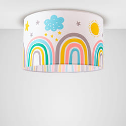 Paco Home - Lampe Enfant Chambre Bébé Arc-En-Ciel Étoiles Lampadaire Lampe Poser Plafonnier Plafonnier - Blanc, Multicolore 1 (Ø45.5 cm)