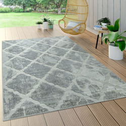 Paco Home - Tapis Intérieur & Extérieur Terrasse Et Balcon Résistant Aux Intempéries Moderne Motif Géométrique 80x250 cm, Gris 2