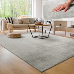 Paco Home - Tapis Moderne Salon à Poils Courts Lavable Doux Uni Effet Fourrure Antidérapant 100x200 cm, Argent