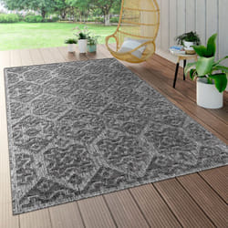 Paco Home - Tapis Intérieur & Extérieur Terrasse Et Balcon Résistant Aux Intempéries Moderne Motif Géométrique 60x100 cm, Anthracite 2