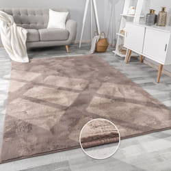Paco Home Tapis Salon En Fausse Fourrure Pelucheux Hautes Mèches Doux Plusieurs Couleurs 120x170 cm, Taupe