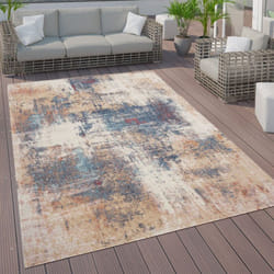 Paco Home - Tapis Intérieur Et Extérieur Terrasse Cuisine Vintage Pastel Motifs Abstraits 200 cm rond, Multicolore 7
