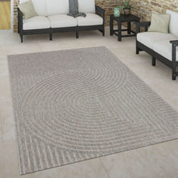 Paco Home - Tapis Intérieur & Extérieur Terrasse Et Balcon Style Scandinave Résistant Aux Intempéries 160x230 cm, Gris 4