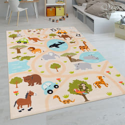 Paco Home Tapis Enfant, Tapis Poils Ras Chambre Enfant Différents Designs Tapis Jeu Coloré 120x160 cm, Multicolore 2