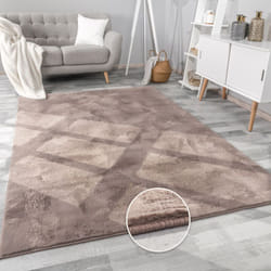 Paco Home - Tapis Salon En Fausse Fourrure Pelucheux Hautes Mèches Doux Plusieurs Couleurs 240x340 cm, Taupe