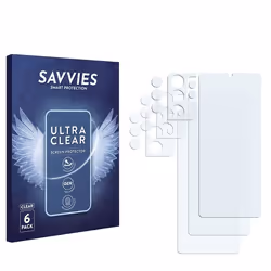 Savvies Protection Ecran pour Samsung Galaxy S21 Ultra 5G (Avant+Caméra) (6 Pièces) - Film Protection Ultra Clair