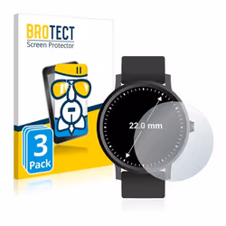 BROTECT Film Protecteur Verre 9H pour Montres (Circulaire ø: 22 mm) (3 Pièces) [Anti-Rayures Transparent]