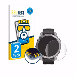 BROTECT Protection Intégrale 3D Incurvé pour Garmin Fenix 7 (47 mm) (2 Pièces) - Couverture Complète Film Protection Écran