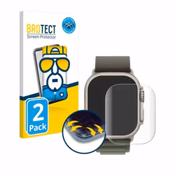 BROTECT Protection Intégrale 3D Incurvé pour Apple Watch Ultra / Ultra 2 (2 Pièces) - Couverture Complète Film Protection Écr