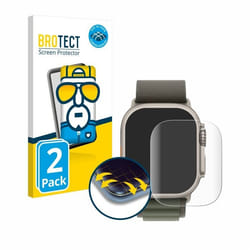 BROTECT Protection Intégrale 3D Incurvé pour Apple Watch Ultra / Ultra 2 (2 Pièces) - Couverture Complète Film Protection Écr