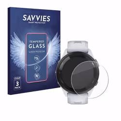 Savvies Verre Trempé pour Garmin Forerunner 265 (46 mm) (3 Pièces) Vitre Protection Ecran Film Trempé de Verre Dureté 9H