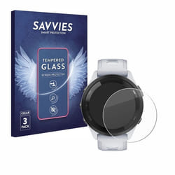Savvies Verre Trempé pour Garmin Forerunner 265 (46 mm) (3 Pièces) Vitre Protection Ecran Film Trempé de Verre Dureté 9H