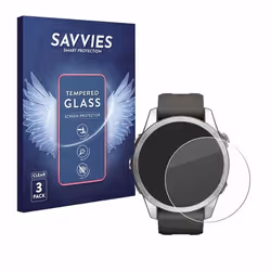 Savvies Verre Trempé pour Garmin Fenix 7S Pro Solar (42 mm) (3 Pièces) Vitre Protection Ecran Film Trempé de Verre Dureté 9H