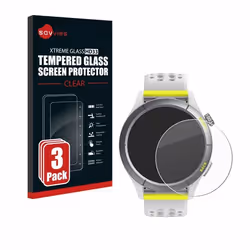 Savvies Verre Trempé pour Huami Amazfit Cheetah (3 Pièces) Vitre Protection Ecran Film Trempé de Verre Dureté 9H