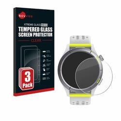 Savvies Verre Trempé pour Huami Amazfit Cheetah (3 Pièces) Vitre Protection Ecran Film Trempé de Verre Dureté 9H