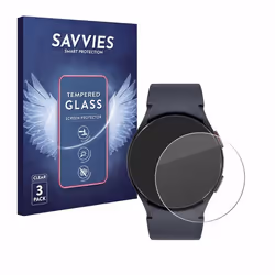 Savvies Verre Trempé pour Samsung Galaxy Watch 6 / 5 (44 mm) (3 Pièces) Vitre Protection Ecran Film Trempé de Verre Dureté 9H