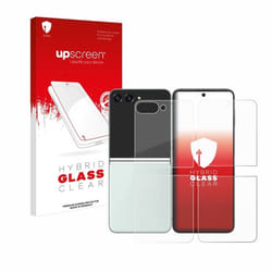 upscreen Protecteur d’Écran en Verre Trempé pour Samsung Galaxy Z Flip 5 (Avant+Arrière) – Glass-Plastique 9H Dureté