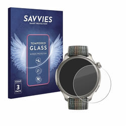 Savvies Verre Trempé pour Huami Amazfit Balance (3 Pièces) Vitre Protection Ecran Film Trempé de Verre Dureté 9H