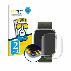 BROTECT Protection Intégrale 3D Incurvé pour Apple Watch Series 9 (45 mm) (2 Pièces) - Couverture Complète Film Protection Écr