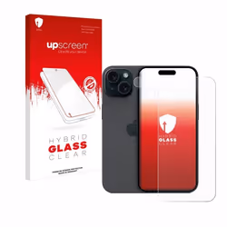upscreen Protecteur d’Écran en Verre Trempé pour Apple iPhone 15 (Avant+Caméra) – Glass-Plastique 9H Dureté