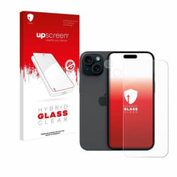 upscreen Protecteur d’Écran en Verre Trempé pour Apple iPhone 15 (Avant+Caméra) – Glass-Plastique 9H Dureté