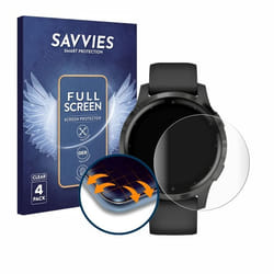 Savvies (4 Pièces) Full-Screen Ecran Protection pour Garmin vivoactive 4s (40 mm) Full Cover Film Protection 3D Curved [Couverture