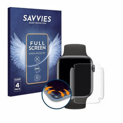 Savvies (4 Pièces) Full-Screen Ecran Protection pour Apple Watch SE (40 mm) Full Cover Film Protection 3D Curved [Couverture