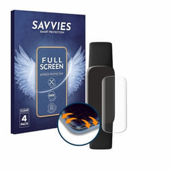 Savvies (4 Pièces) Full-Screen Ecran Protection pour Fitbit Luxe Full Cover Film Protection 3D Curved [Couverture Complète T