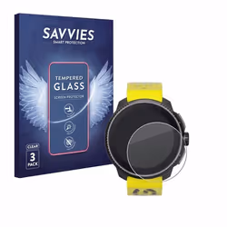 Savvies Verre Trempé pour Suunto Race (3 Pièces) Vitre Protection Ecran Film Trempé de Verre Dureté 9H