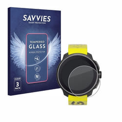 Savvies Verre Trempé pour Suunto Race (3 Pièces) Vitre Protection Ecran Film Trempé de Verre Dureté 9H