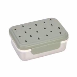 Lässig 1210029581, Boîte de rangement alimentaire, Enfant, Olive, Polypropylène (PP), Acier inoxydable, Motif, Rectangulaire