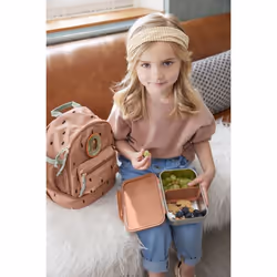 Lässig Boîte à goûter inox enfants, Happy Prints caramel